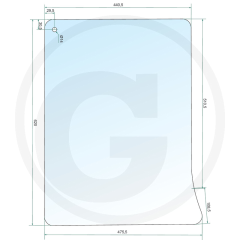 Tipuri de tractoare: 6010, 6110, 6210, 6310, 6410, 6510, 6610, 6810, 6910, 6910S, SE 6010, 6110, 6210, 6310, 6410, 6510, 6610 - Geam mic dreapta John Deere  L171332  L171331 John Deere