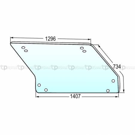 Tipuri de tractoare: 580, 680, 780, 880, 980, 55-88, 60-88, 65-88, 70-88, 80-88, 55-90, 60-90, 65-10, 70-90, 80-90; Cabina: CS 7, 11, 12, 14, 15 - Geam spate curbat (mare) Fiat 5129357