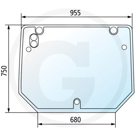 Tipuri de tractoare: Agrokid 35, 45, 55, 210, 220, 230 - Geam spate 65004098 0.014.2295.0/10  