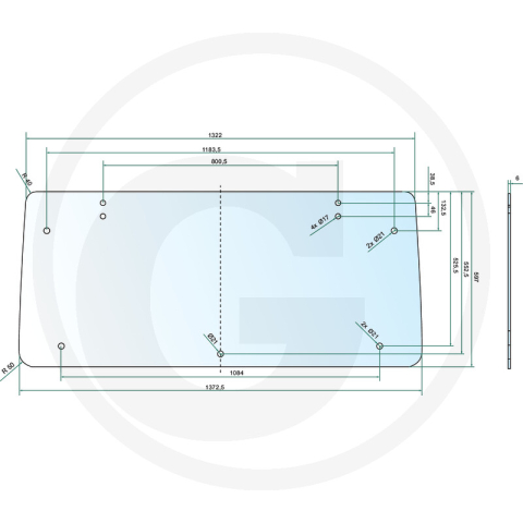 Diverse - Geam spate Fiat (9 gauri) 5130388 Fiat|Ford