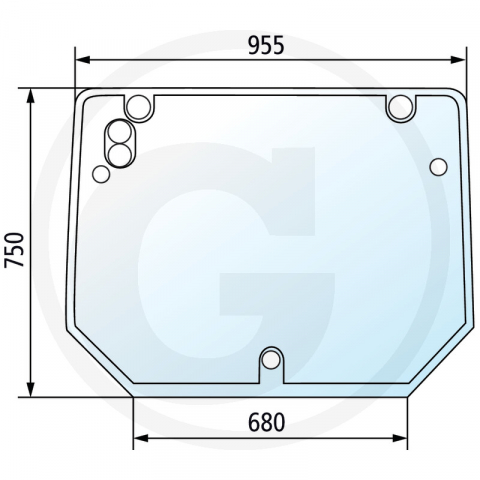 Tipuri de tractoare: Agrokid 35, 45, 55, 210, 220, 230 - 0.014.2295.0 Geam spate Lamborghini
