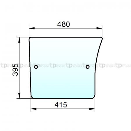 Tipuri de tractoare: 6100, 6200, 6300, 6400, 6500, 6506, 6600, 6800, 6900, SE 6100, 6200, 6300, 6400 - Geam usa (inferior) John Deere L57905  