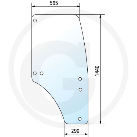 Tipuri de tractoare: 5070M. 5080M, 5090M, 5100M, 5080R, 5090RN, 5100R, 5100RN - Geam usa 650812003 R198625 SU27313  