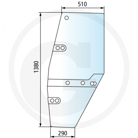 Tipuri de tractoare: 8060, 8070, 8080, 8090, 8100, 8110, 8120, 8130; Cabina: SK II cu 2 usi - Geam usa 65021010 1-34-721-011 1-34-221-002  
