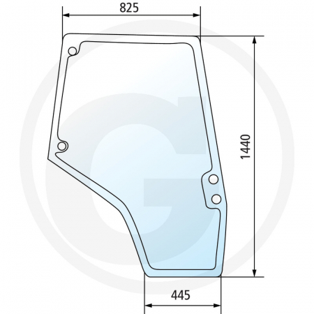 Tipuri de tractoare: 5410, 5420, 5425,  5430, 5435, 5440, 5445, 5450, 5455, 5460, 5465, 5470, 5475, 5480, 6445, 6455, 6460, 6465, 6470, 6475, 6480, 6485, 6490, 6495, 6497, 6499, 7465, 7475, 7480, 7485 - Geam usa 65015028 4272771M1  