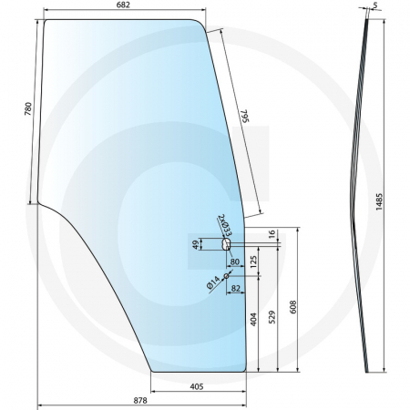 Tipuri de tractoare: M 100, 115, 135, 160 - Geam usa 650S000396 82000396  