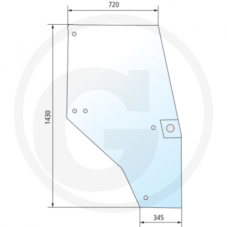 Tipuri de tractoare: 3210, 3220, 3230, 4210, 4220, 4230, 4240; Cabina: LP - Geam usa 650S4969A1 144969A1  
