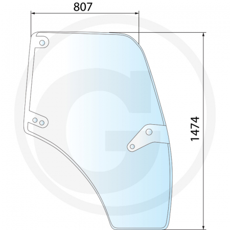 Tipuri de tractoare: Agroton K 90, 100, 110, 120, K 410 Com3, 420 Com3, 420 Profiline Com3, 430 Com3, 430 Profiline Com3, 610 Com 3, 610 Profiline Com3 - Geam usa dreapta 65004064 0.012.1432.0/20  