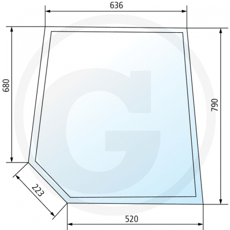 Tipuri de tractoare: 1640, 1830, 1840, 2030, 2040, 2130, 2140, 3030, 3130, 3140 - Geam usa 650880485 04316724 40-961  