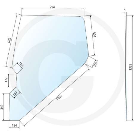 Tipuri de tractoare: M 100, 115, 135, 160 - Geam usa Fiat F100 - stanga 650886299 5154934