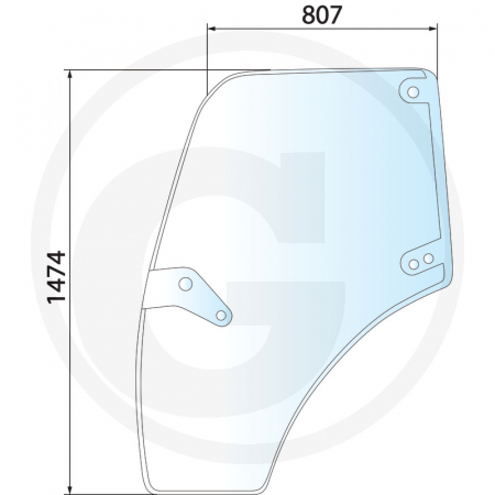Tipuri de tractoare: Agroton K 90, 100, 110, 120, K 410 Com3, 420 Com3, 420 Profiline Com3, 430 Com3, 430 Profiline Com3, 610 Com 3, 610 Profiline Com3 - Geam usa stanga 65004063 0.012.1433.0/20  