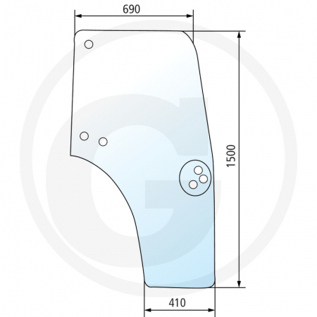 Tipuri de tractoare: Quantum 65C, 65V, 75C, 75N, 75V, 85C, 85N, 85V, 95C, 95V - Geam usa Case IH - dreapta 650S910452 44910452  