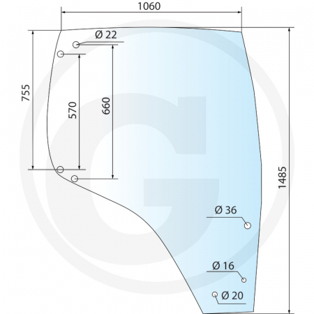 Tipuri de tractoare: MXU 100, 110, 115, 125, 135, Maxxum 100, 110, 115, 125, 140 - Geam usa - dreapta 650S027356 84280178  