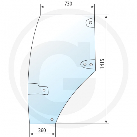 Tipuri de tractor: MX 100, 110, 120, 135, 150, 170, 80C, 90C, 100C, CX 50, 60, 70, 80, 90, 100 - Geam usa Case IH - stanga 650S2003A6 192003A6