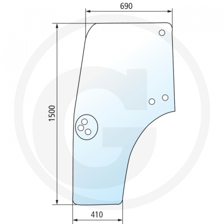 Tipuri de tractoare: Quantum 65C, 65V, 75C, 75N, 75V, 85C, 85N, 85V, 95C, 95V - Geam usa Case IH - stanga 650S910453 44910453  
