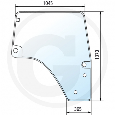 Tipuri de tractoare: Dorado 60, 70, 80, 90, 100 Hi-Line, 60 Classic, 80 Classic, 90 Classic, Explorer 85, 100, 110 - Geam usa - dreapta 65004090 0.015.5532.0/40  
