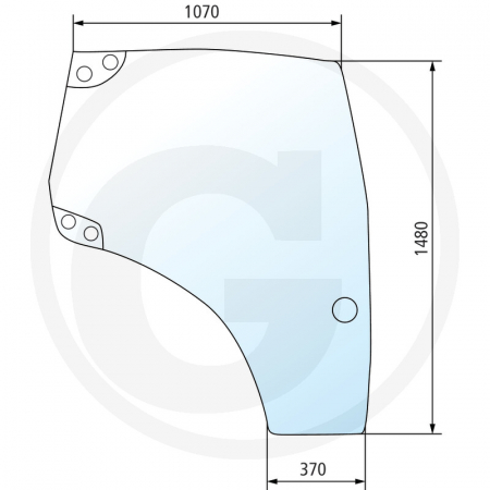 Tipuri de tractoare: MXU 100, 110, 115, 125, 135, Maxxum 100, 110, 115, 125, 140 - Geam usa - dreapta 650S560792 84281439 87560792  
