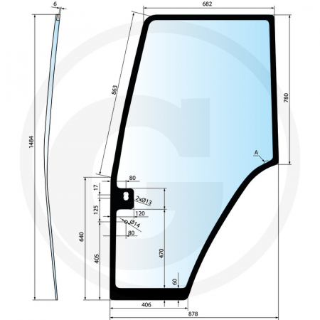 Tipuri de tractoare: M 100, 115, 135, 160 - Geam usa - dreapta 650S000367 82000367  