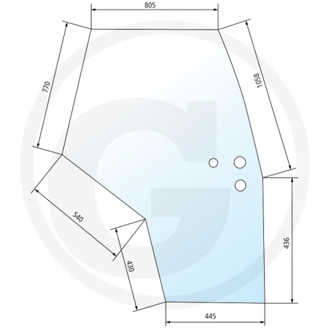 Tipuri de tractoare: 6120, 6130, 6140, 6150, 6160, 6170, 6180, 6190, 8110, 8120, 8130, 8140, 8150, 8160, 8170, 8180 - 3902124M1 Geam usa dreapta Massey Ferguson