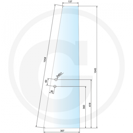 Tipuri de tractoare: 3050, 3060, 3065, 3070, 3080, 3085, 3090, 3095, 3115, 3120, 3125, 3610, 3630, 3635, 3645, 3650, 3655, 3670, 3680, 3690 - Geam usa frontal 650S89399M2 3389399M2