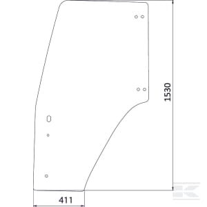 Tipuri de tractoare: JX 1070U, 1080U, 1090U, 1100U, JX 70U, 80U, 90U, 100U - Geam usa New Holland TL 82036001 - stanga