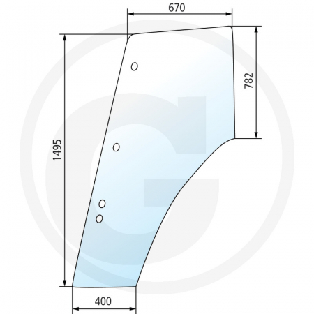 Tipuri de tractoare: 8670, 8770, 8870, 8970; Cabina: seria 70 - Geam usa - stanga 650S871242 81871242  