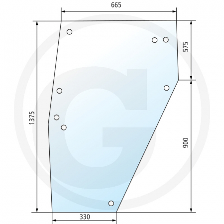 Tipuri de tractoare: DX 85, 90, 110, 120, 140, 160; Cabina: DX - Geam usa stanga 650S347340 04347340  