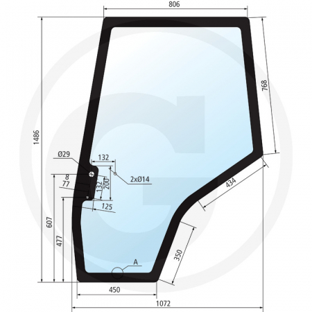 Tipuri de tractoare: 6120, 6130, 6140, 6150, 6160, 6170, 6180, 6190, 8110, 8120, 8130, 8140, 8150, 8160, 8170, 8180 - Geam usa - stanga 650815030 3902123M1  