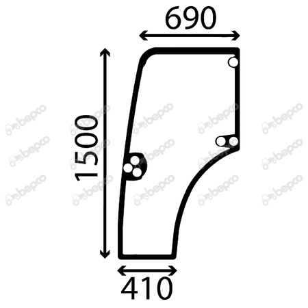 Tipuri de tractoare: T4.95F Tier, T4020, T4030, T4040, T4050, T4060 F (2/12-), T4060 N (2/12-), T4060 V (2/12-), TN60, TN85, TN95 - 48192597 Geam usa stanga New Holland