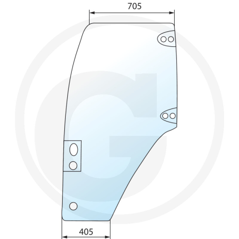Tipuri de tractoare: JX 1070U, 1080U, 1090U, 1100U, JX 70U, 80U, 90U, 100U - Geam usa stanga New Holland 82036001 82019226 Case-IH|New Holland