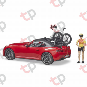 Jucărie - Mașină roșie Roadster cu o bicicletă de curse și biciclistă 2020 [2]