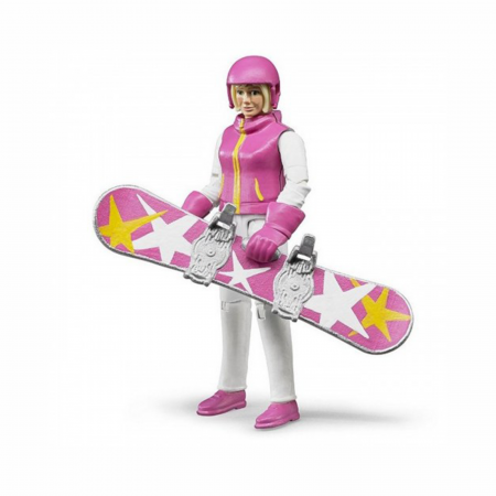 Jucărie - Figurină femeie snowboarder cu accesorii [0]