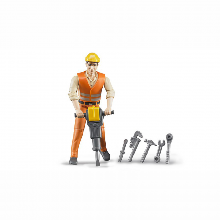 Jucărie - Figurină muncitor constructor cu accesorii [0]