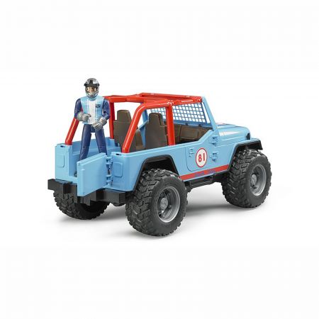 Mașină de teren Jeep Cross Country Racer albastră cu șofer de curse [1]