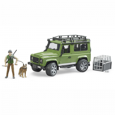 7.9. Utilaje Forestiere - Jucarie - Masina de teren Land Rover Defender cu padurar 02587  