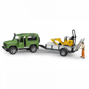 Jucarie - Masina de teren Land Rover Defender Station cu remorca 1 ax 02593 [2]