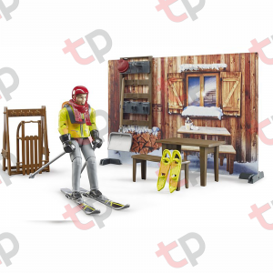 Jucarie - Set cabana cu figurina barbat, snowmobil si accesorii [2]