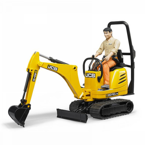 7.8. Utilaje de Construcții - Jucarie - Mini excavator cu senile JCB 8010 CTS si muncitor 62002 Bruder 62002