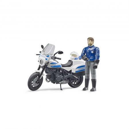 Jucarie - Motocicleta de politie Ducati Scrambler cu motociclist - 2020 62731 Bruder 62731   [1]