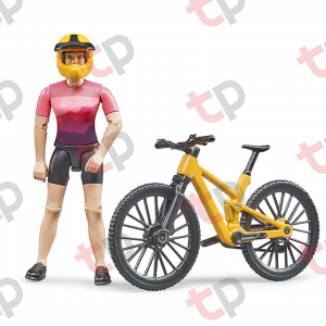 Jucarie - Bicicleta galbena de curse cu biciclista 63111 Bruder 63111 [1]