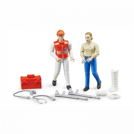 Set figurine asistent prim ajutor și pacient cu accesorii [0]