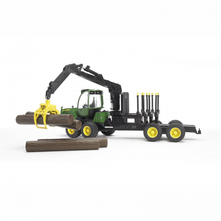 Jucarie - Tractor forestier John Deere 1210E cu 4 busteni si graifer 02133 Bruder 02133   [4]