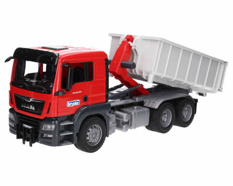 Jucarie - Camion MAN TGS cu container Abroll 03767  si incarcator Schaeff  2630 Bruder [4]