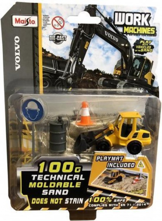 7.19. Maisto - Jucarie - Incarcator frontal Volvo L25H cu 100g de nisip si accesorii MA18998 Maisto MA18998