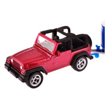 Jucarie - Masina de teren Jeep Wrangler cu remorca transport cai 1651 Siku 1:87 01651 [4]