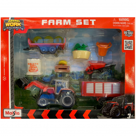 7.19. Maisto - Jucarie - Set de jucarie de mini-tractoare si utiliaje agricole MF MA12564M Maisto MA12564M