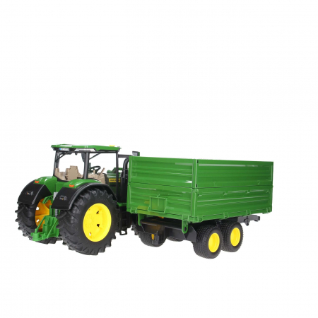 Jucarie - Tractor John Deere 7R 350 cu incarcator frontal si remorca 03155 Bruder 1:16 03155 [1]