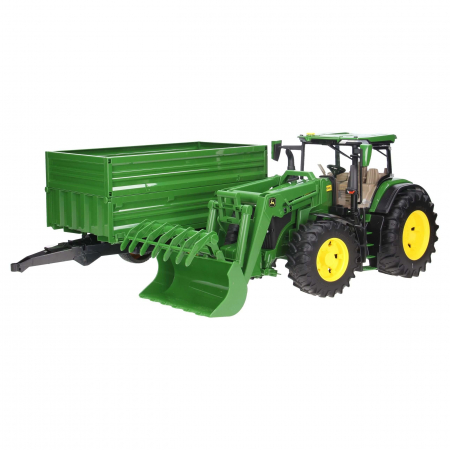 Jucarie - Tractor John Deere 7R 350 cu incarcator frontal si remorca 03155 Bruder 1:16 03155 [4]