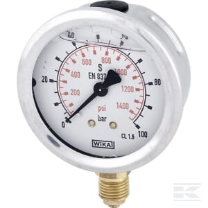 2.3.1.1. Manometre - Manometru cu glicerina 100 bar racord 1/4