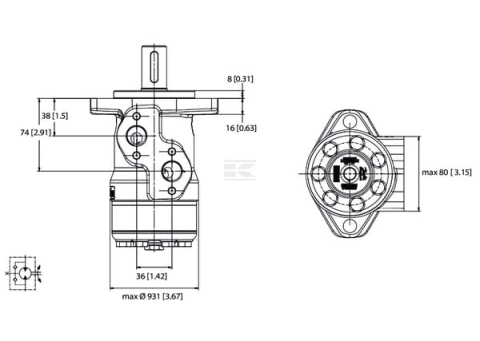 Motor Hidraulic orbital arbore 1" Z6 A2 | Tehnica Popan [4]